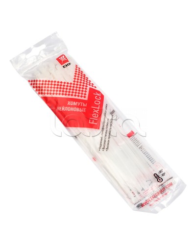 Хомут P6.6 стандартный (б), 2.5x200 (50шт) FlexLock PROxima EKF (plc-fl-ctsw-2.5x200-r) в Волгограде Стяжки-хомуты Pintop.ru