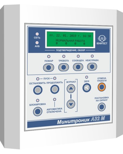 Прибор адресный приемно-контрольный приемно-контрольный охранно-пожарный и управления Юнитест Минитроник А32М (ППКОПУ 03041-1-2) в Волгограде Адресная система пожарной сигнализации Юнитест Pintop.ru