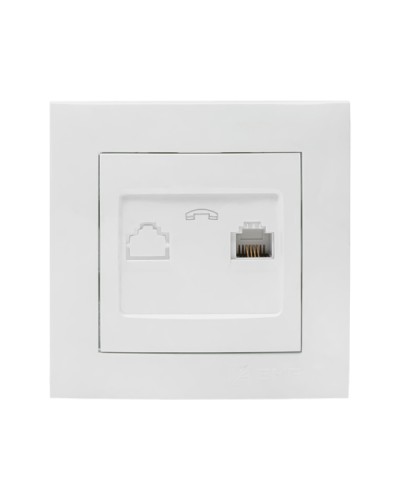 Валенсия розетка телефонная RG-11 1-местная белая EKF PROxima (EWT01-034-10) в Волгограде Розетки компьютерные и телефонные Pintop.ru