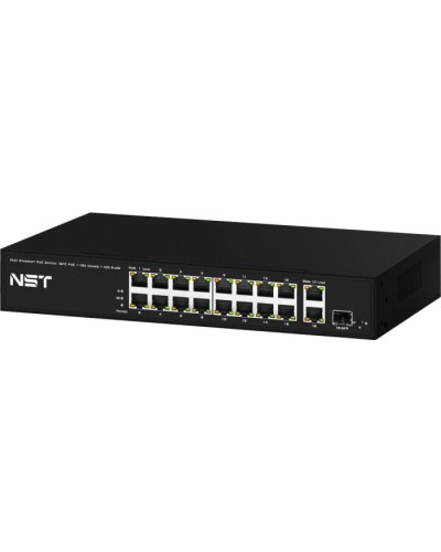 PoE коммутатор Fast Ethernet на 16 x RJ45 PoE + 2 x RJ45 GE + 1 SFP GE порта NST NS-SW-16F3G-P в Волгограде Коммутаторы Pintop.ru