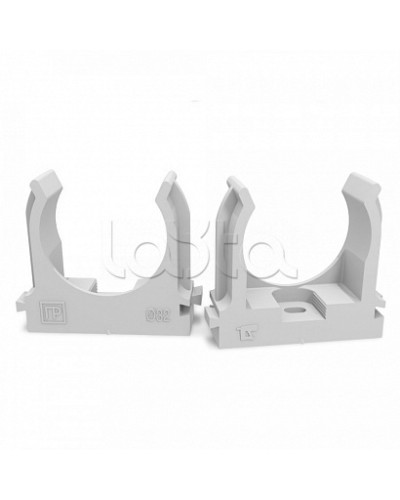 Крепеж-клипса для труб атмосферостойкая для монтажного пистолета серая в п/э d32 мм (25шт/500шт уп/кор) Промрукав (PR13.0404) в Волгограде Держатели, клипсы, скобы Pintop.ru