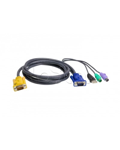 КВМ-кабель с интерфейсами PS/2, USB, VGA (1.8м) ATEN 2L-5302UP в Волгограде Видеоусилители, Модуляторы, Делители Pintop.ru
