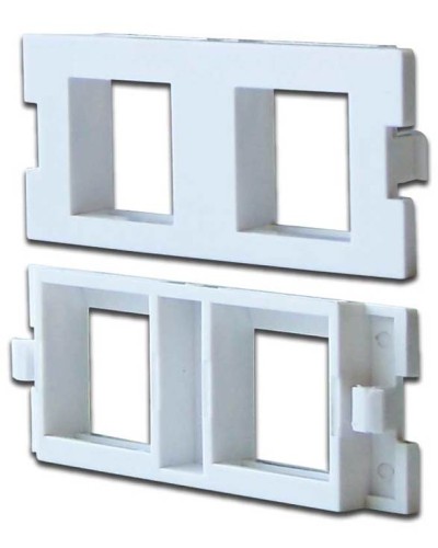 Вставка модульная на 2 кейстоуна в розетку LAN-MB, белая LANMASTER (LAN-MBP-2OK-WH) в Волгограде Проходные адаптеры и розетки оптические Pintop.ru