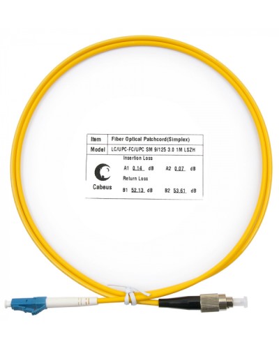 Шнур оптический simplex LC-FC 9/125 SM 1 м LSZH Cabeus FOP(s)-9-LC-FC-1M в Волгограде Патч-корды оптические Pintop.ru
