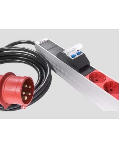 Верт блок розеток, мониторинг, измерение, 3 фазы 16А, 30S, 2100 мм, вх IEC 309, шнур 3м REM R-MC8-3x16-30S-MI-2100-3-3PN в Волгограде Блоки розеток Pintop.ru
