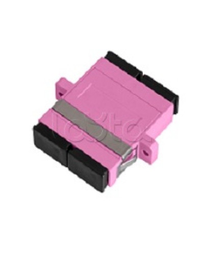 Адаптер NIKOMAX волоконно-оптический, соединительный, многомодовый, стандарта OM4, SC/UPC-SC/UPC, двойной, пластиковый, без шторки, с фланцами, маджента, уп-ка 2шт. NIKOMAX (NMF-OA2M4-FN-SCU-SCU-MG-2) в Волгограде Проходные адаптеры и розетки оптические 