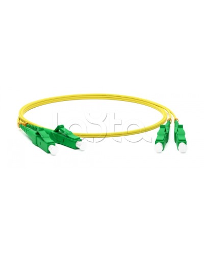 Патч-корд волоконно-оптический одномодовый SM 9/125 (OS2), LC/APC-LC/APC, duplex, LSZH, 1 м Hyperline FC-D2-9-LC/AR-LC/AR-H-1M-LSZH-YL в Волгограде Патч-корды оптические Pintop.ru