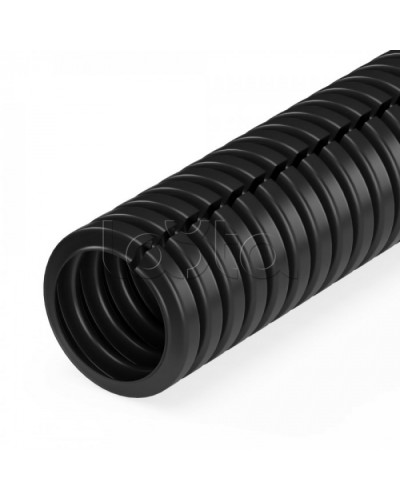 Труба гофрированная ПП безгалогенная (HF) разрезная черная dвн 7,0 мм, dнар 10,0 мм (500м/уп) Промрукав (PR02.0335) в Волгограде Труба гофрированная Pintop.ru