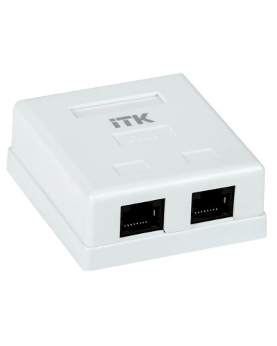 ITK Настенная информационная розетка RJ-45, кат.6, 2-порта (CS2-1C6U-22) в Волгограде Коннекторы Pintop.ru