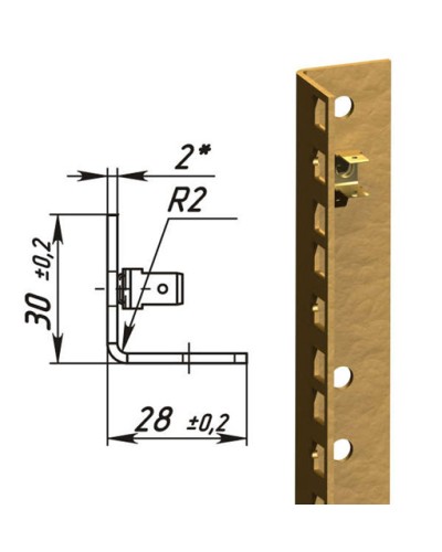 Направляющие L-образные для шкафов 33U (2 шт/уп.) TLK TLK-VNS2-L-33U в Волгограде Полки для шкафов и стоек Pintop.ru