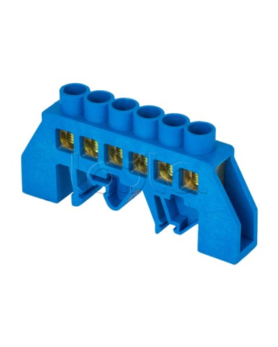 Шина 0 N (8х12мм) 6 отверстий латунь синий EKF (sn0-125-6-dn-r) в Волгограде Аксессуары для стоек и шкафов Pintop.ru