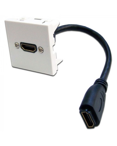 Вставка Mosaic 45x45 с адаптером HDMI с удлинителем, мама-мама, белая LANMASTER (LAN-SIP-23HDMI-WH) в Волгограде Проходные адаптеры и розетки оптические Pintop.ru