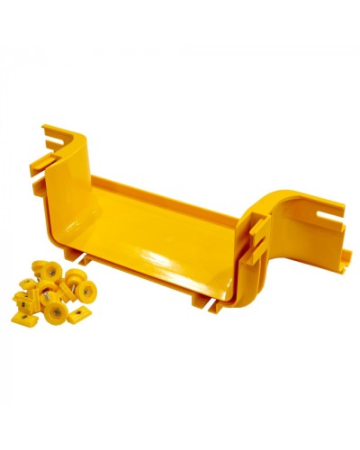 Боковой отвод на оптический лоток 240 мм, монтаж без соединителей, желтый LANMASTER (LAN-OT240-UT/NC) в Волгограде Аксессуары для лотков Pintop.ru