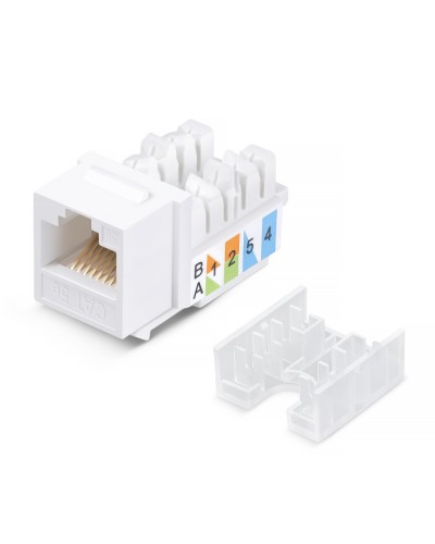 Вставка Keystone Jack RJ-45, категория 5e, заделка 110 тип, белая, со стяжкой Cabeus KJ-RJ45-Cat.5e-90-SW в Волгограде Модули Keystone Pintop.ru