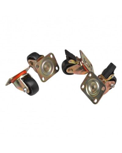 Комплект роликов, 2 шт с тормозом, 2 обычных, нагрузка 150 кг на ролик Datarex DR-460000 в Волгограде Ролики для шкафов и стоек Pintop.ru