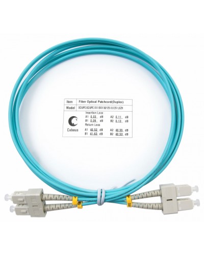 Шнур оптический duplex SC-SC 50/125 mm OM3 1,5м LSZH Cabeus FOP-50-SC-SC-1,5m в Волгограде Патч-корды и пигтейлы Pintop.ru