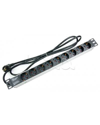 Блок на 9 розеток EU горизонтальный для 19 шкафов Cabeus (PDU-9P-2EU) в Волгограде Блоки розеток Pintop.ru