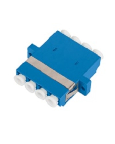 Адаптер NIKOMAX волоконно-оптический, соединительный, одномодовый, стандарта OS2, LC/UPC-LC/UPC, квадро, пластиковый, без шторки, с фланцами, синий, уп-ка 2шт. в Волгограде Проходные адаптеры и розетки оптические Pintop.ru