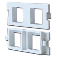 Вставка модульная на 2 кейстоуна в розетку LAN-MB, белая LANMASTER (LAN-MBP-2OK-WH)