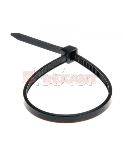 Хомут-стяжка нейлоновый 2.5х120 мм чёрный (100шт/уп) REXANT 07-0121 в Волгограде Стяжки-хомуты Pintop.ru