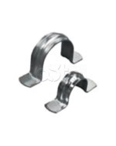 Скоба оцинкованная двухлапковая без монтажного отверстия, для трубы D25мм (1уп = 100шт) Экопласт (43627) в Волгограде Держатели, клипсы, скобы Pintop.ru