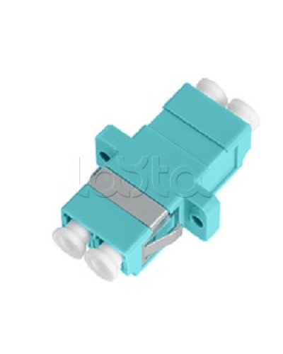 Адаптер NIKOMAX волоконно-оптический, соединительный, многомодовый, стандарта OM3, LC/UPC-LC/UPC, двойной, пластиковый, без шторки, с фланцами, аква, уп-ка 2шт. NIKOMAX (NMF-OA2M3-FN-LCU-LCU-AQ-2) в Волгограде Проходные адаптеры и розетки оптические Pint