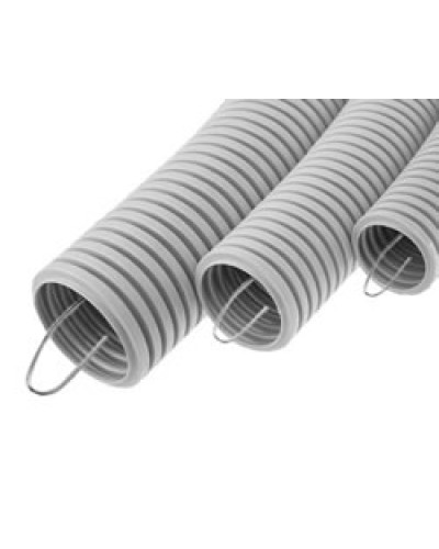 Труба гофрированная ПВХ легкая, с зондом диам. 25 мм (50м), огнестойкость E15-E90 Экопласт 10125-Е90 в Волгограде Труба гофрированная Pintop.ru