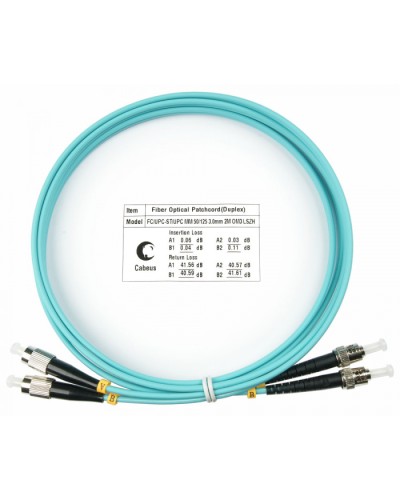 Шнур оптический duplex FC-ST 50/125 mm OM3 2м LSZH Cabeus FOP-50-FC-ST-2m в Волгограде Патч-корды и пигтейлы Pintop.ru