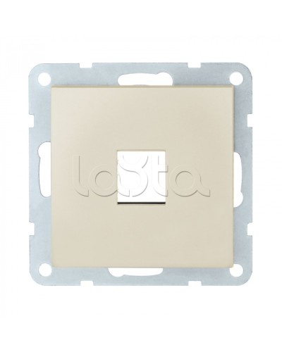 Накладка с суппортом розетки комп. и телеф. на 1 вход (бежевый матовый) БЕЗ механизма LK80 Экопласт (846102-0) в Волгограде Розетки компьютерные и телефонные Pintop.ru