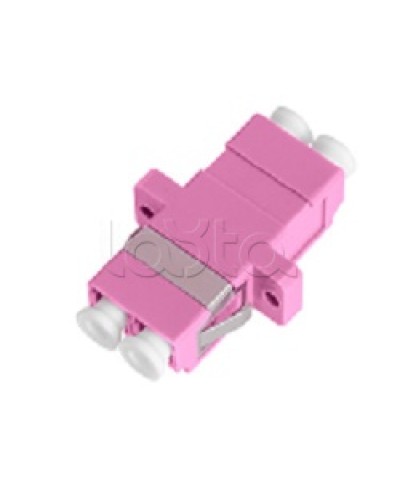 Адаптер NIKOMAX волоконно-оптический, соединительный, многомодовый, стандарта OM4, LC/UPC-LC/UPC, двойной, пластиковый, без шторки, с фланцами, маджента, уп-ка 2шт. NIKOMAX (NMF-OA2M4-FN-LCU-LCU-MG-2) в Волгограде Проходные адаптеры и розетки оптические 