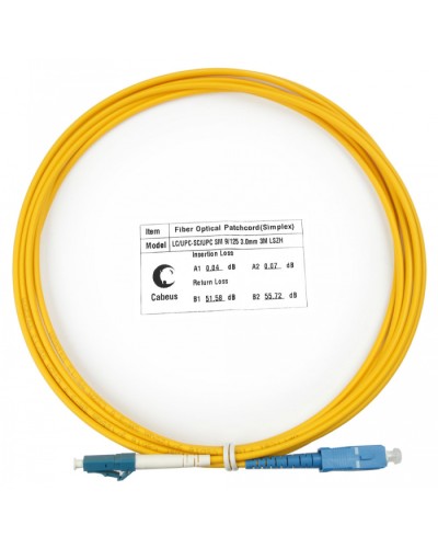 Шнур оптический simplex LC-SC 9/125 SM 3 м LSZH Cabeus FOP(s)-9-LC-SC-3M в Волгограде Патч-корды оптические Pintop.ru