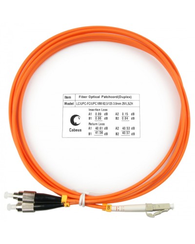 Шнур оптический duplex LC-FC 62,5/125 mm 1,5м LSZH Cabeus FOP-62-LC-FC-1,5m в Волгограде Патч-корды оптические Pintop.ru