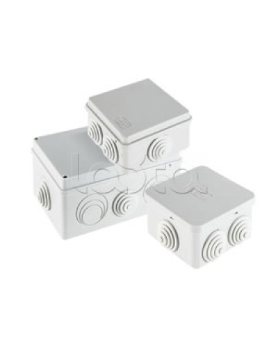 Экопласт JBS070 Коробка распред. о/п, 70х70х40мм 6 вых., IP44 белый в Волгограде Распределительные коробки Pintop.ru