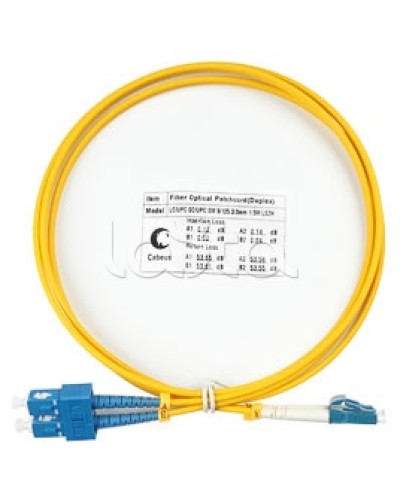 Патч-корд волоконно-оптический SM 9/125 duplex LC/SC LSZH (1,5 м) Cabeus FOP(d)-9-LC-SC-1,5M в Волгограде Патч-корды оптические Pintop.ru