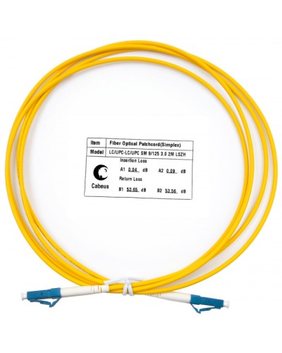 Шнур оптический simplex LC-LC 9/125 SM 2 м LSZH Cabeus FOP(s)-9-LC-LC-2M в Волгограде Патч-корды оптические Pintop.ru