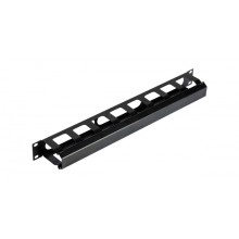 NIKOMAX (NMC-OK580C-1U-BK) - Кабельный органайзер NIKOMAX 19", 1U, глубина колец 58мм, металлический, скрышкой