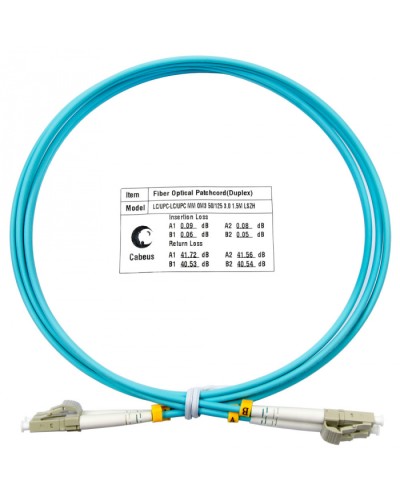 Шнур оптический duplex LC-LC 50/125 MM OM3 1.5 м LSZH Cabeus FOP-50-LC-LC-1.5M в Волгограде Патч-корды и пигтейлы Pintop.ru