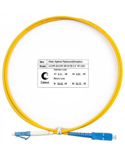 Шнур оптический simplex LC-SC 9/125 SM 1 м LSZH Cabeus FOP(s)-9-LC-SC-1M в Волгограде Патч-корды оптические Pintop.ru