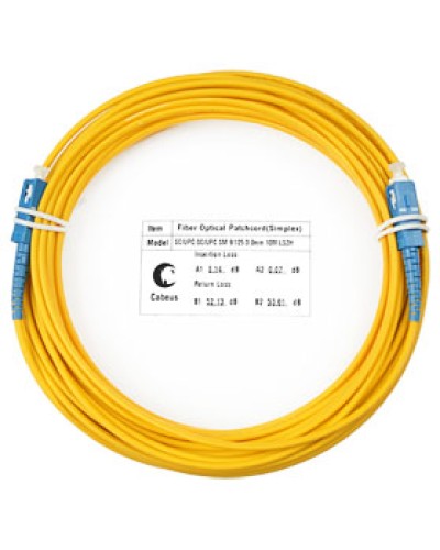 Патч-корд волоконно-оптический (шнур) SM 9/125 simplex SC-SC LSZH (10м) Cabeus FOP(s)-9-SC-SC-10m в Волгограде Патч-корды оптические Pintop.ru