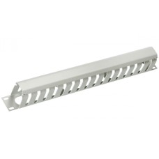 Органайзер кабельный19" 1U с крышкой, металлический (серый) Cabeus JB07-1U-GY