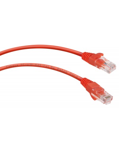 Патч-корд UTP, категория 5e, 0.5 м, неэкранированный, красный Cabeus PC-UTP-RJ45-Cat.5e-0.5m-RD в Волгограде Патчкорды (медные) Pintop.ru
