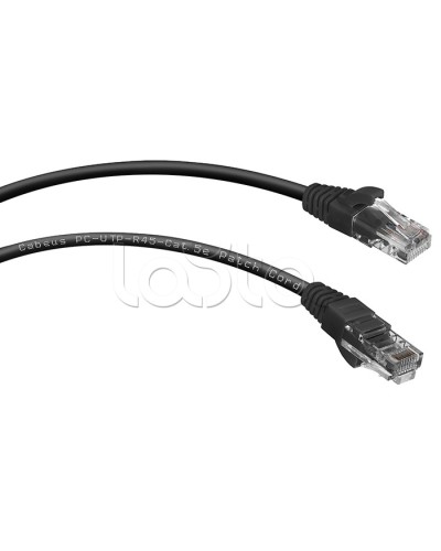 Шнур коммутационный 2xRJ-45/8P8C U/UTP кат.5е (1,5 м) Cabeus PC-UTP-RJ45-Cat.5e-1.5m-BK в Волгограде Патчкорды (медные) Pintop.ru