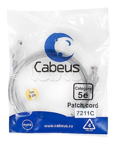 Шнур коммутационный RJ-45 кат.5е (3 м) Cabeus PC-UTP-RJ45-Cat.5e-3m-OR в Волгограде Патчкорды (медные) Pintop.ru