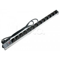 Блок евророзеток для 19" шкафов, 13 розеток, фильтр, 16 A Cabeus PDU-13P-F-2EU