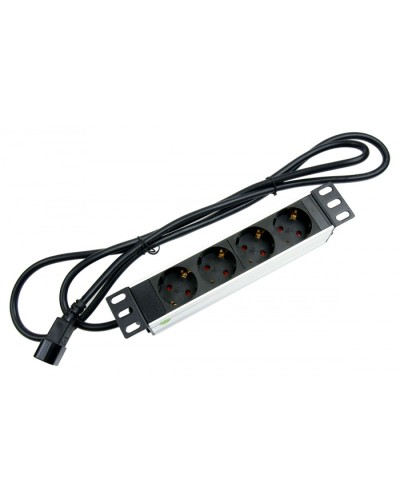 Блок евророзеток для 10 шкафов, горизонтальный, 4 розетки, 10 A Cabeus PDU-4P-2IEC в Волгограде Блоки розеток Pintop.ru