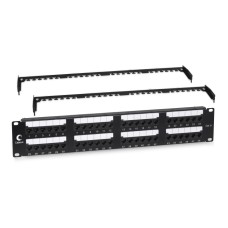 Патч-панель 19" (2U), 48 портов RJ-45, категория 6 Cabeus (PL2-48-Cat.6-Dual)