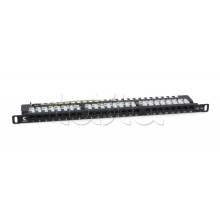 Патч-панель 19" (0,5U) 24 порта RJ-45 кат.5е Cabeus (PLHD-24-Cat.5e-Dual-90-0,5U)