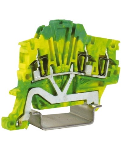 Зажим для заземления, 1 ввод/2 вывода, 1,5 кв.мм желто-зеленый DKC ZHT410 в Волгограде Держатели, клипсы, скобы Pintop.ru