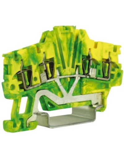 Зажим для заземления, 2 ввод/2 вывода, 1,5 кв.мм желто-зеленый DKC ZHT420 в Волгограде Держатели, клипсы, скобы Pintop.ru