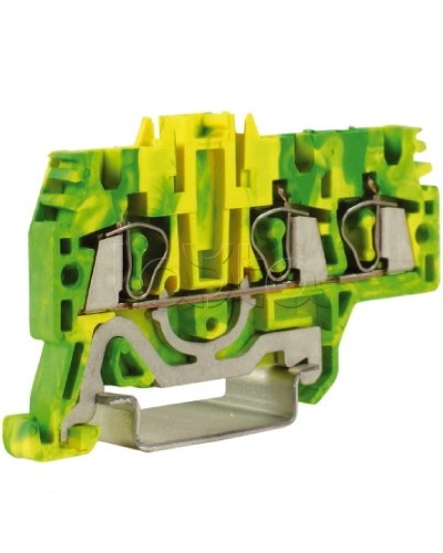 Зажим для заземления, 1 ввод/2 вывода, 2,5 кв.мм желто-зеленый DKC ZHT510 в Волгограде Держатели, клипсы, скобы Pintop.ru